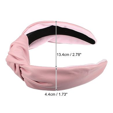 Cross Knotted PU Leather Hairbands Fashion for Women 2.78''x1.73''