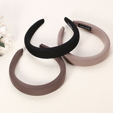3pcs Fabric Wide Headbands Simplicity Design 1.18"