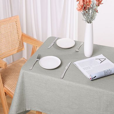 Rectangle Wrinkle-resistant Washable Polyester Linen Table Cover, 47" X 47"
