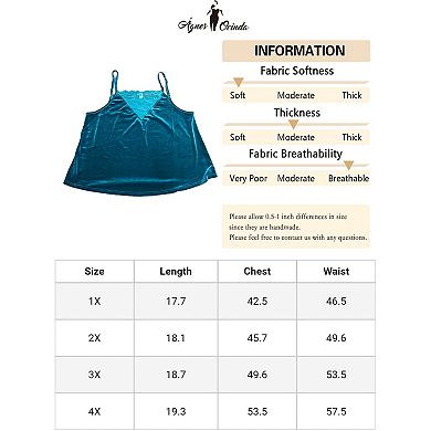 Velvet Camisole For Women Plus Size Adjustable Strap Lace Sexy Sleeveless Cami Tank Tops