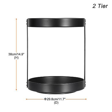 2 Tier Lazy Susan Organizer Rotating Spice Rack Turntable for Cabinet Pantry