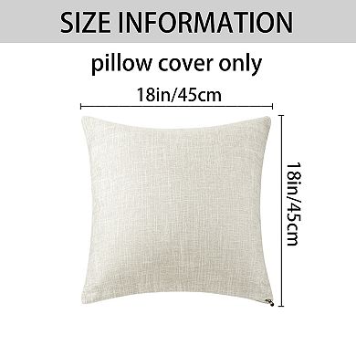 Linen Solid Contemporary Indoor Outdoor Decorative Throw Pillow Cover 2 Packs 18" x 18"