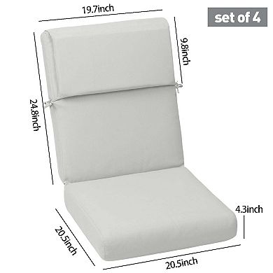 Aoodor Outdoor Chair Cushion 45”x 22”x 4”Patio Furniture Seat Cushion - Set of 4