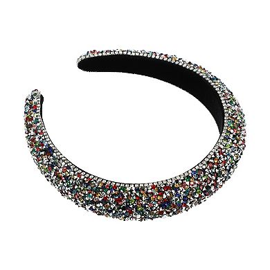 Rhinestone Headband Glitter Padded Hairband Hair Accessories Multicolor 1.18"