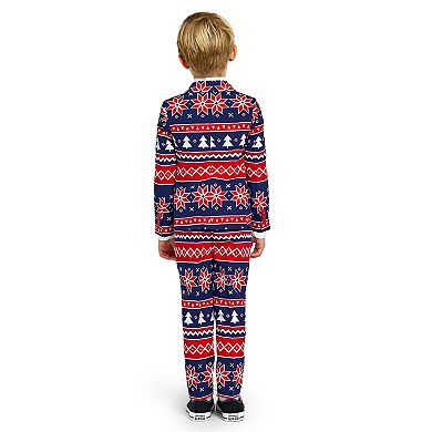Boys 2-8 OppoSuits Nordic Noel Christmas Party Jacket, Pants & Tie Suit Set