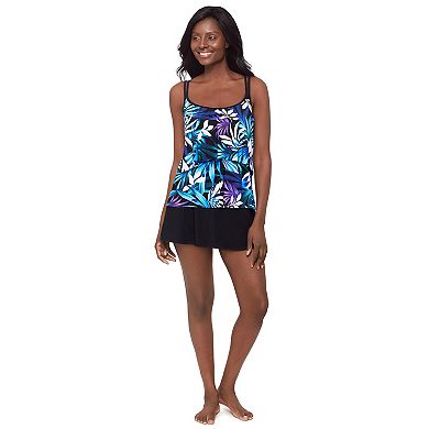 Women's Great Lengths Double Ruffle Skirtini One-Piece Swimsuit