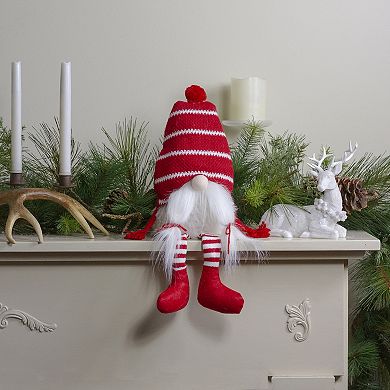 18-Inch Red and White Plush Tabletop Sitting Christmas Gnome Figure