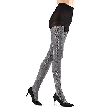 Houndstooth Rose Opaque Tights