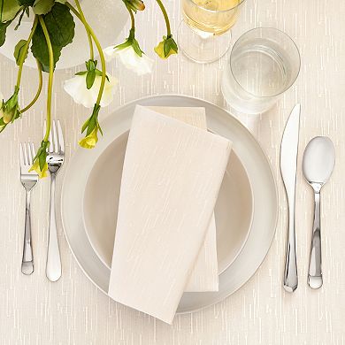 Elrene Home Fashions Continental Solid Texture Water and Stain Resistant Napkins, Set of 4, 17"x17"