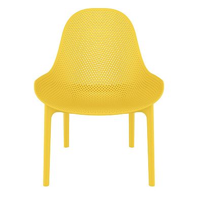 32.75" Yellow Solid Patio Lounge Chair