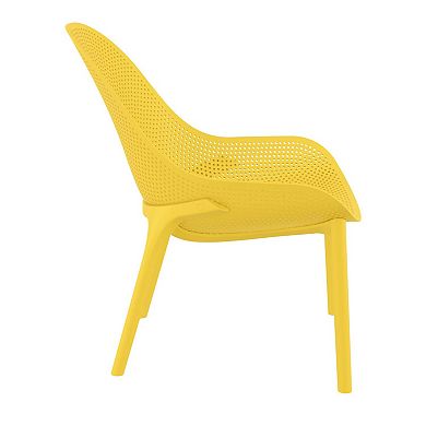 32.75" Yellow Solid Patio Lounge Chair