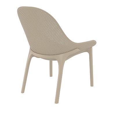 32.75" Taupe Brown Solid Patio Lounge Chair