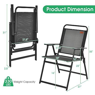 Outdoor Folding Chairs with Breathable Seat