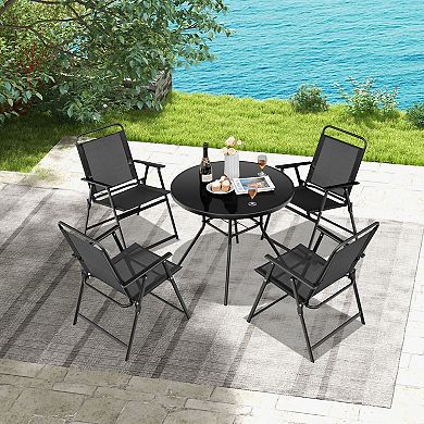 Outdoor Folding Chairs with Breathable Seat