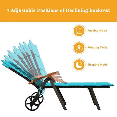 Outdoor Chaise Lounge Chair Rattan Lounger Recliner Chair