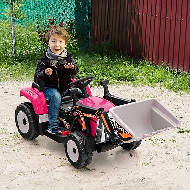 12V Battery Powered Kids Ride on Excavator with Adjustable Arm and Bucket