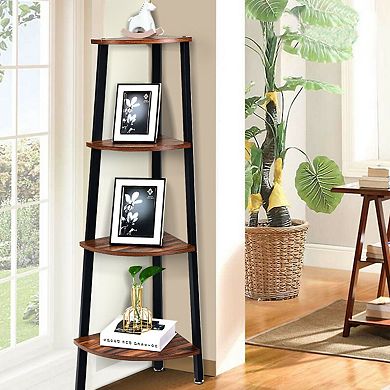 4-tier Corner Shelf Metal Storage Rack