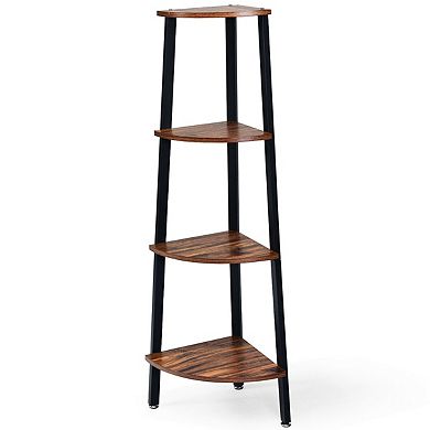 4-tier Corner Shelf Metal Storage Rack