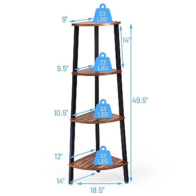 4-tier Corner Shelf Metal Storage Rack