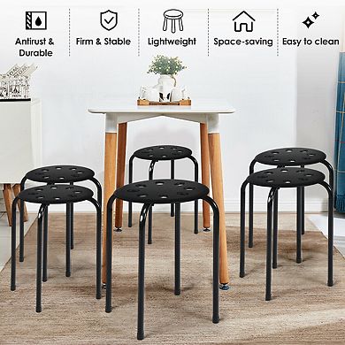 Set of 6 Portable Plastic Stack Stools