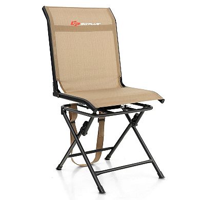 All-weather Outdoor Foldable 360-Degree Swivel Chair with Iron Frame