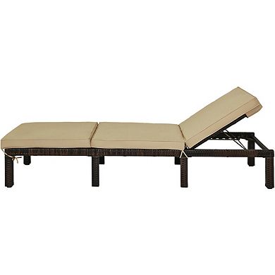 Paito Wicker Chaise Lounger with Adjustable Backrest
