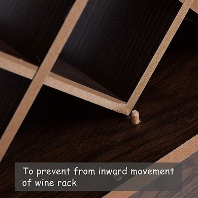 Wall Mount Wine Rack with Glass Holder & Storage Shelf-Walnut