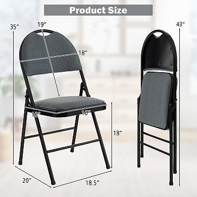 Padded Folding Office Chairs with Backrest