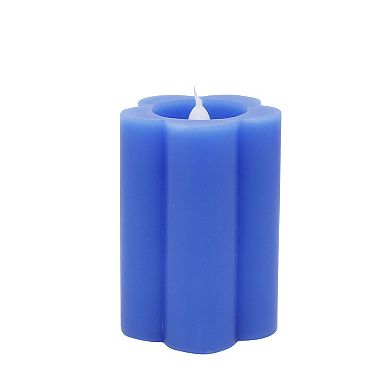 Sonoma Goods For Life Short Periwinkle Flower LED Candle