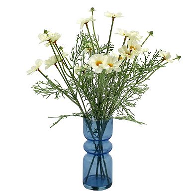 Sonoma Goods For Life White Cosmos in Glass Vase Floor Decor