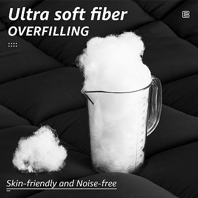 All Season Soft Fiber Machine Washable Down-Alternative Comforter With Corner Tabs
