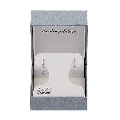 Sterling Silver 1/10 Carat T.W. Diamond Hoop Earrings