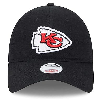 Women's New Era  Black Kansas City Chiefs  Main Core Classic 2.0 9TWENTY Adjustable Hat