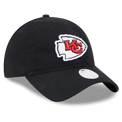 Women's New Era  Black Kansas City Chiefs  Main Core Classic 2.0 9TWENTY Adjustable Hat