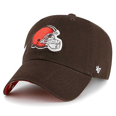 Women's '47  Brown Cleveland Browns Confetti Icon Clean Up Adjustable Hat