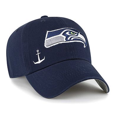 Women's '47 College Navy Seattle Seahawks Confetti Icon Clean Up Adjustable Hat