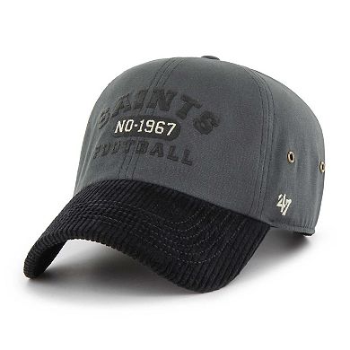Men's '47 Charcoal New Orleans Saints Ridgeway Clean Up Adjustable Hat