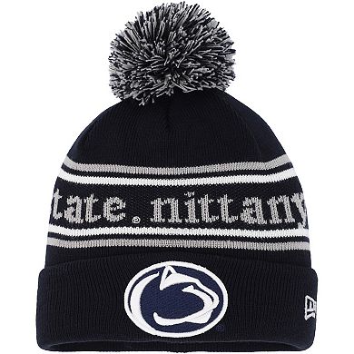 Youth New Era Navy Penn State Nittany Lions Marquee Cuffed Knit Hat with Pom