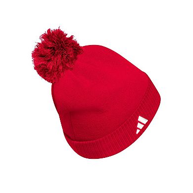 Men's adidas Red NC State Wolfpack 2023 Sideline COLD.RDY Cuffed Knit Hat with Pom