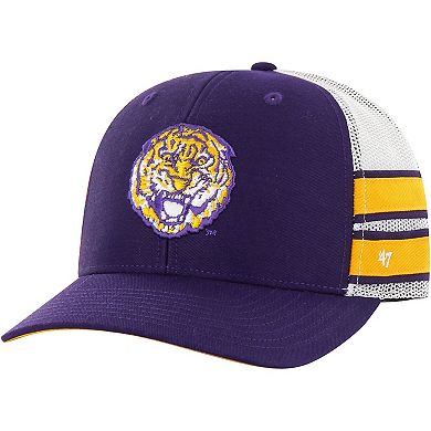 Men's '47 Purple LSU Tigers Straight Eight Adjustable Trucker Hat