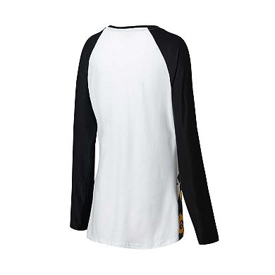 Women's Concepts Sport Black Iowa Hawkeyes Tinsel Ugly Sweater Long Sleeve T-Shirt & Pants Sleep Set