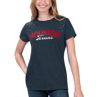 Women's G-III 4Her by Carl Banks Heathered Navy Houston Texans Main Game T-Shirt