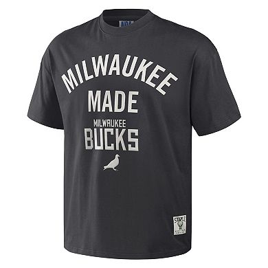 Men's NBA x Staple Anthracite Milwaukee Bucks Heavyweight Oversized T-Shirt