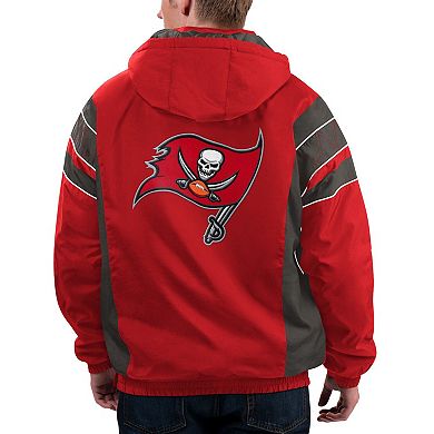 Men's Starter Red/Pewter Tampa Bay Buccaneers Home Team Half-Zip Hoodie Jacket