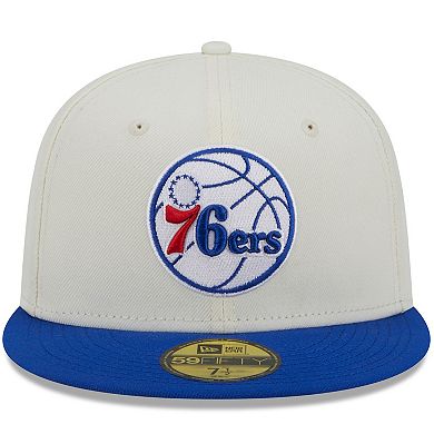 Men's New Era x Staple  Cream/Royal Philadelphia 76ers NBA x Staple Two-Tone 59FIFTY Fitted Hat