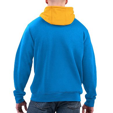 Men's G-III Sports by Carl Banks Powder Blue Los Angeles Chargers Colorblock Pullover Hoodie