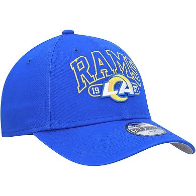 Youth New Era Royal Los Angeles Rams Outline 9FORTY Adjustable Hat
