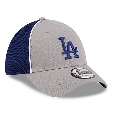 Men's New Era Gray Los Angeles Dodgers Pipe 39THIRTY Flex Hat