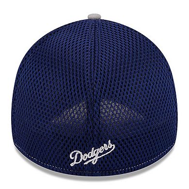 Men's New Era Gray Los Angeles Dodgers Pipe 39THIRTY Flex Hat