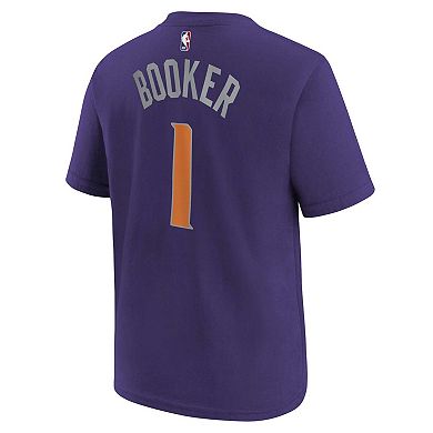 Youth Devin Booker Purple Phoenix Suns Icon Name & Number T-Shirt